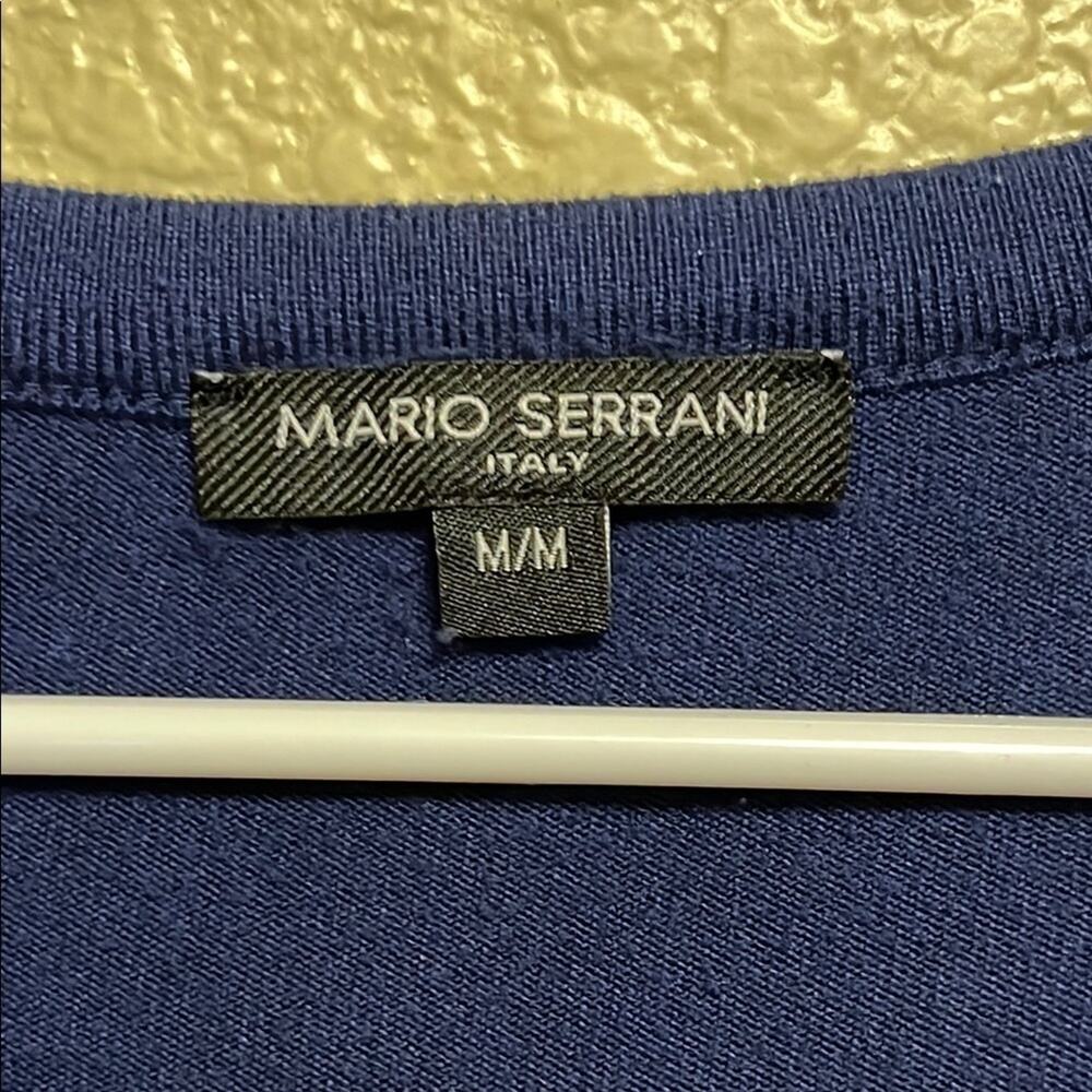 Mario Serrani Blue V-Neck Long Sleeve Blouse - Picture 2 of 3